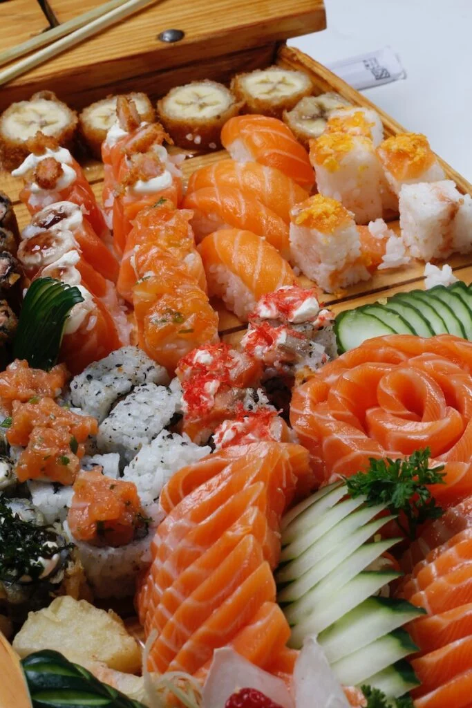 sushi lot close-up photography