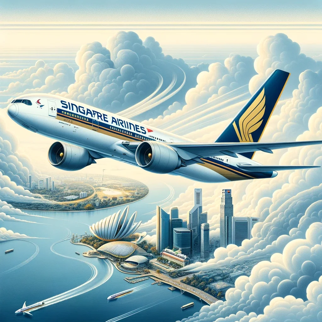 The centerpiece of the image is a Singapore Airlines aircraft eatlivefoodie.com